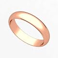 14k Rose Gold 4mm Classic Plain Wedding Band Ring
