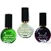 Stamping Nail Art 3x Special Polish Green White D.purple