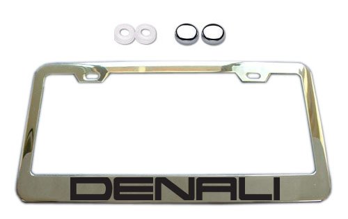 GMC Denali Chrome License Plate Frame w/ Screw Covers
