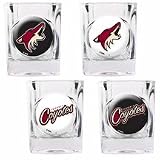 NHL Phoenix Coyotes Four Piece Square Shot Glass Set (Individual Logos)