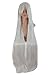 MapofBeauty Long Cosplay Party Silver White Mixed Straight Wig 100cm