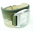 Hand Made "Duo" Genuine Leather Watch -Green/White