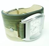 Hand Made "Duo" Genuine Leather Watch -Green/White
