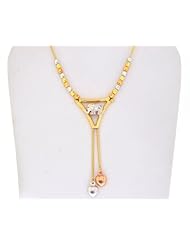 14K Tricolor Gold Triangular Elephant Necklace