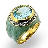 Designer Aqua Blue CZ Right Hand Ring