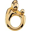 14K Yellow Gold Mother and Child Family Pendant by Janel Russell