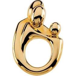 14K Yellow Gold Mother and Child Family Pendant by Janel Russell