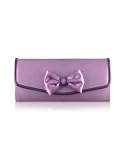 Julia Cocco' Bow Lavender Satin Evening Clutch w/Chain Strap