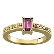 14K Yellow Gold Pink Tourmaline and Diamond Ring