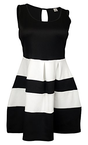 eVogues Plus size Color Block Flare Mini Dress
