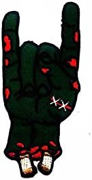 Metal Satan Devil Horns Hand Sign Salute Logo Shirt Jacket Patches