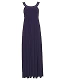Purple Knit Long Dress U Shape Neck Back Tide Strap