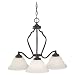 Murray Feiss F2647/3ORB, Beckett Glass 1 Tier Chandelier Lighting, 3 Light, 300 Total Watts, Bronze