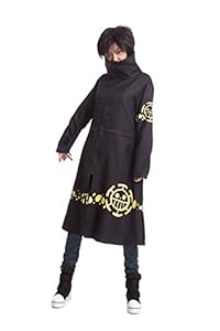 E-Mell Unisex One Piece Cosplay Trafalgar Law 2 Years Later Costume 2nd Generation Cloak (Large)
