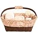 The Sara Bear Diaper Caddy is a new parent necessity. Offering seamless, at-your-finger-tips accessibility to all the baby care essentials - it does what no other caddy can, holding a baby wipes container in place, and offering pockets and cubbies for diapers, ointments, burp cloths and swabs. Whether in the nursery, the family room or even the home office...there's no waiting, no frantic searches, just short intermissions between comfortable rest and baby time! Features: Baby pink, bright pink, sage and cocoa mix together beautifully in paisley design Sturdy fabric dividers hold items in place. Five compartments - one fitted to hold the baby wipes container. Four pockets - one shallow for smaller items. Comfortable matching handle gripper. Baby care items not included. Future use idea: Storing towels and toiletries in the kid's bath. 
