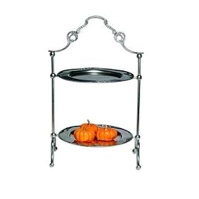 Two Tier Pewter Plate Stand by Cross