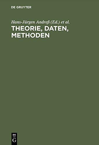 theorie daten methoden neuere modelle und verfahren in den sozialwissenschaften theodor harder zum sechzigsten