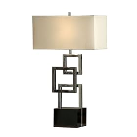 Nova Lighting Cuadros Table Lamp, Silver/Black/White