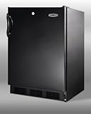 Summit Commercial Series: FF7LBLADA 5.5 cu. ft. Compact Refrigerator with Adjustable Glass Shelves, Door Lock, ADA Compliant, Deep Shelf Space, Interior Light, Hidden Evaporator and Commercially Approved: Black