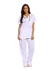 Apparel: Just Love Womens White Scrub Set - Extra Large