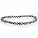 Genuine Freshwater Cultured Black Pearl 4mm Stretch Bracelet