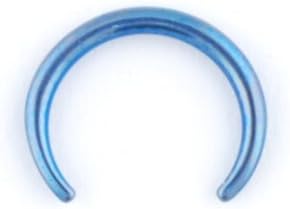One Titanium Crescent: 14g 5/8" Blue