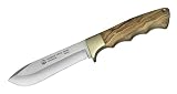 Puma IP Outdoor, Stahl 440 C, Olivenholz-Schalen, Messingbacken, Lederscheide