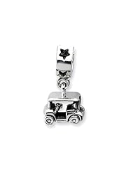 Sterling Silver Golf Cart Dangle Charm for 3mm Charm Bracelets