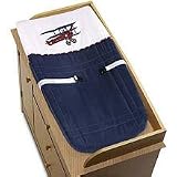 Red, White & Blue Vintage Aviator Baby Boys Changing Pad Cover