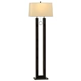 Nova Lighting 11348 Earring Floor Lamp, Black U-Shaped Base/Black Nickel And A White Shade