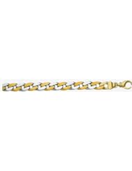 9mm Fancy Two Tone Gold Link Bracelet 9"