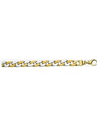 9mm Fancy Two Tone Gold Link Bracelet 8"
