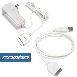 2-PieceValueComboPackOfBrandNewHomeWallTravelPluginAcCharger+2.0SyncandChargerUSBDataCableForCreativeZenVision:M,VisionWMP3Player-FosmonBrand