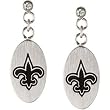 Stainless Steel New Orleans Saints Logo Dangle Earrings