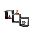 Triple Box Wall Shelf - Black/Dark Cherry (6x21.5x22.5")