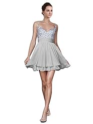 Lace  Sequined Chiffon Cocktail Short Homecoming Dress/Prom Dress  With a Sash  and Ruffles