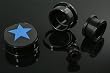 Solid UV Acrylic Screw-on Plugs - Blue Star 2G - Sold as a Pair