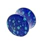 9/16 Inches Gauge Azurite Natural Stone Double Flare Plug