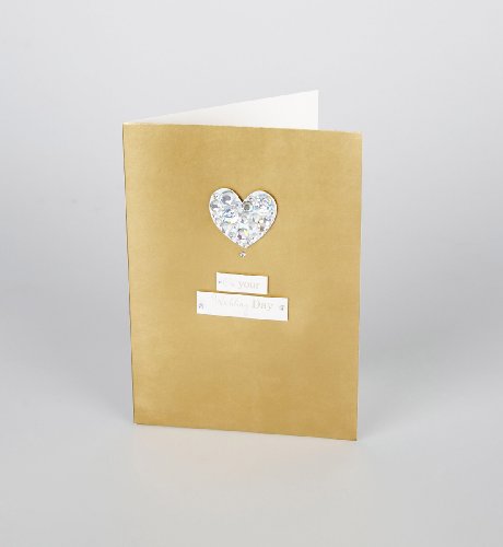Holographic Sequin Heart Wedding Card