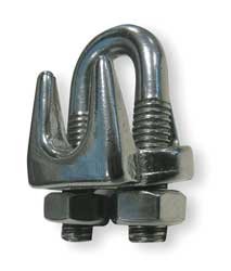 Dayton 2VKG6 Wire Rope Clip, Stainless Steel, 1/8 In