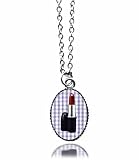 LAVISHY Pop Art Line "Lipstick" Necklace - 18" Chain
