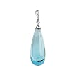 14K White Gold Swiss Blue Topaz Briolette Pendant