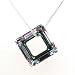 A Stunning Crystal Square Ring On an 18" Medium Weight Curb Chain By The Olivia Collection