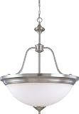 Nuvo Lighting 60/2561 Glenwood 4-Light Large Pendant with Satin White Glass, Brushed Nickel