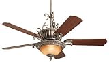 Emerson Fans CF220GLZ Julianne Ceiling Fan Gilded Silver With Natural Cherry / Mahogany Blades