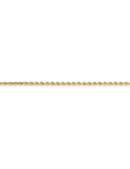 14k 2.25mm Diamond -Cut Rope Chain, Size 9