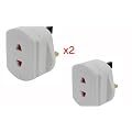 2 X Travel Plug UK Shaver Adaptor/Plug Compatible With Shaver,Toothbrush,Continental - Lifetime Warranty