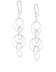 Sterling Silver Circle Link Drop Earrings