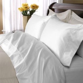 Egyptian Cotton 1000 Thread Count Solid Sateen 3 Pc Duvet Cover Set White-Full.