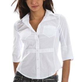 Buy Armani Exchange Knit Inset Button Front Top by Armani Exchange